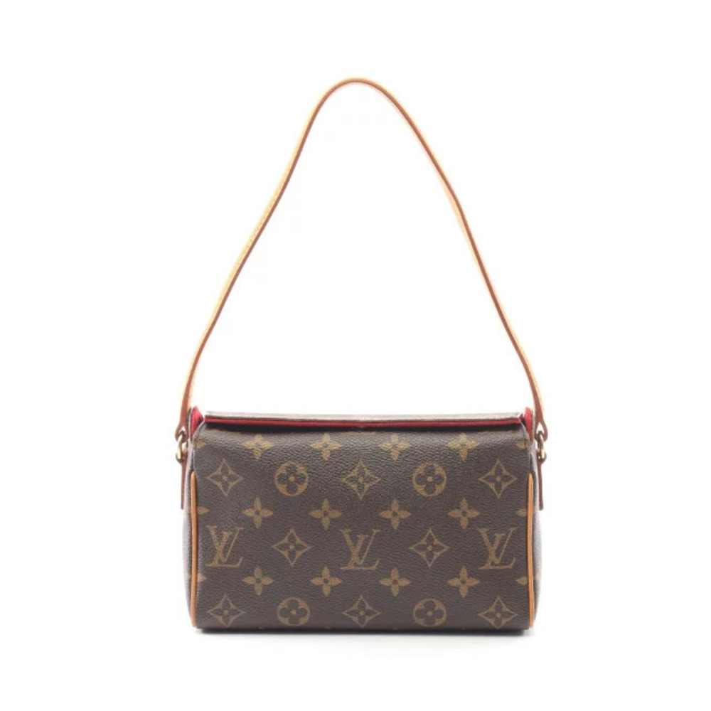 Louis Vuitton Recital Monogram Handbag Canvas Leather Brown